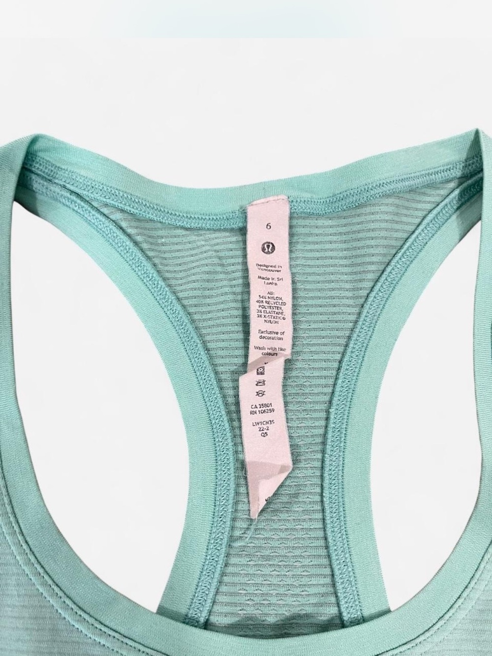 Lululemon Swiftly Tech Racerback Tank Top Mint Green Size 6 - Picture 3 of 3
